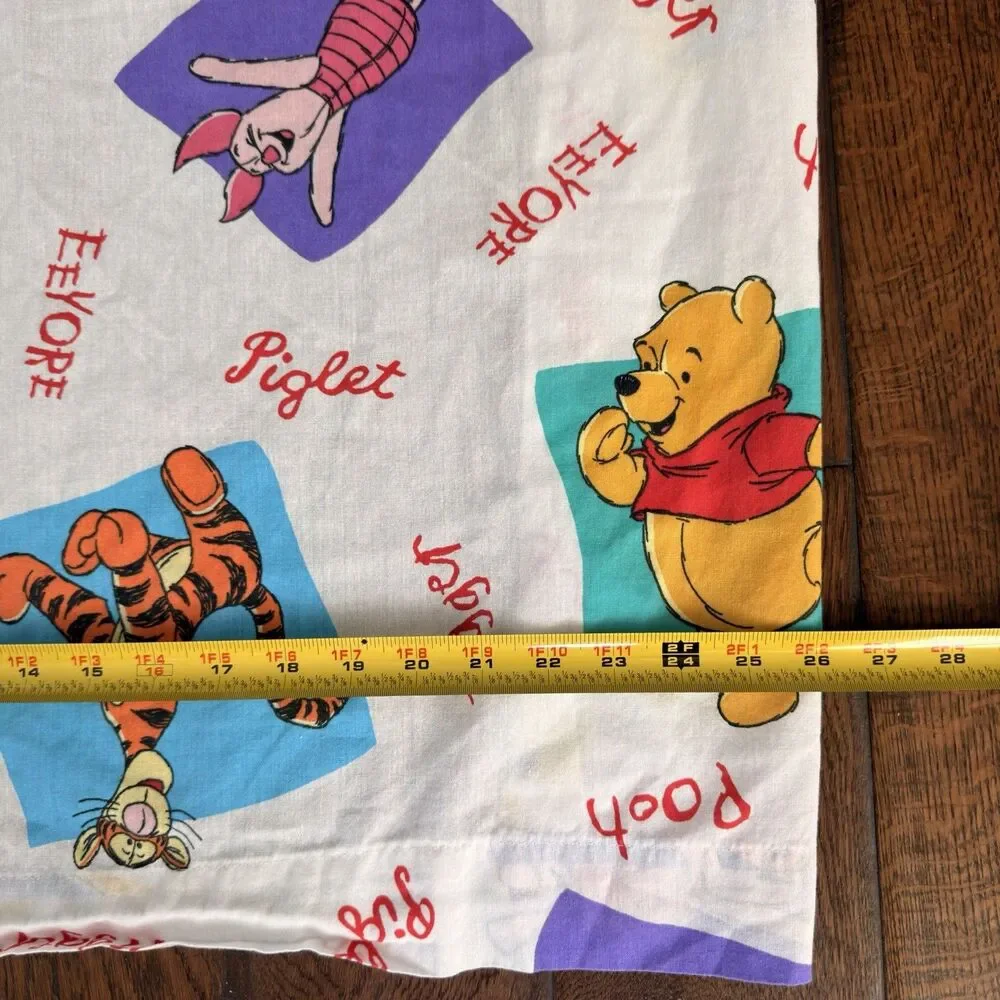 Disney Winnie the Pooh 1996 Crib Sheet 1 Fitted End 1 Flat Tigger Eeyore VTG